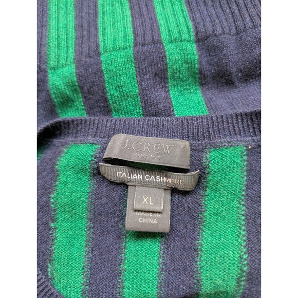 J. Crew Collection Women Sweater Top Italian Cashmere Striped Crew Neck Size XL - Picture 8 of 8